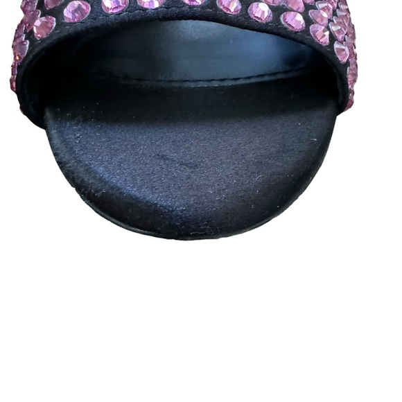 Prada Pink Crystal embellished satin ankle strap heels Sz. 37.5 - Picture 11 of 12